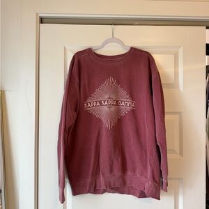 Kappa Kappa Gamma KKG Comfort Colors Womens Burgundy Crewneck Sweater